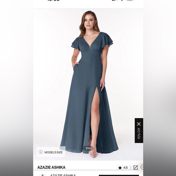 Azazie Ashika Twilight Blue Bridesmaid Dress 
Fits like a size 10 - Picture 6 of 6